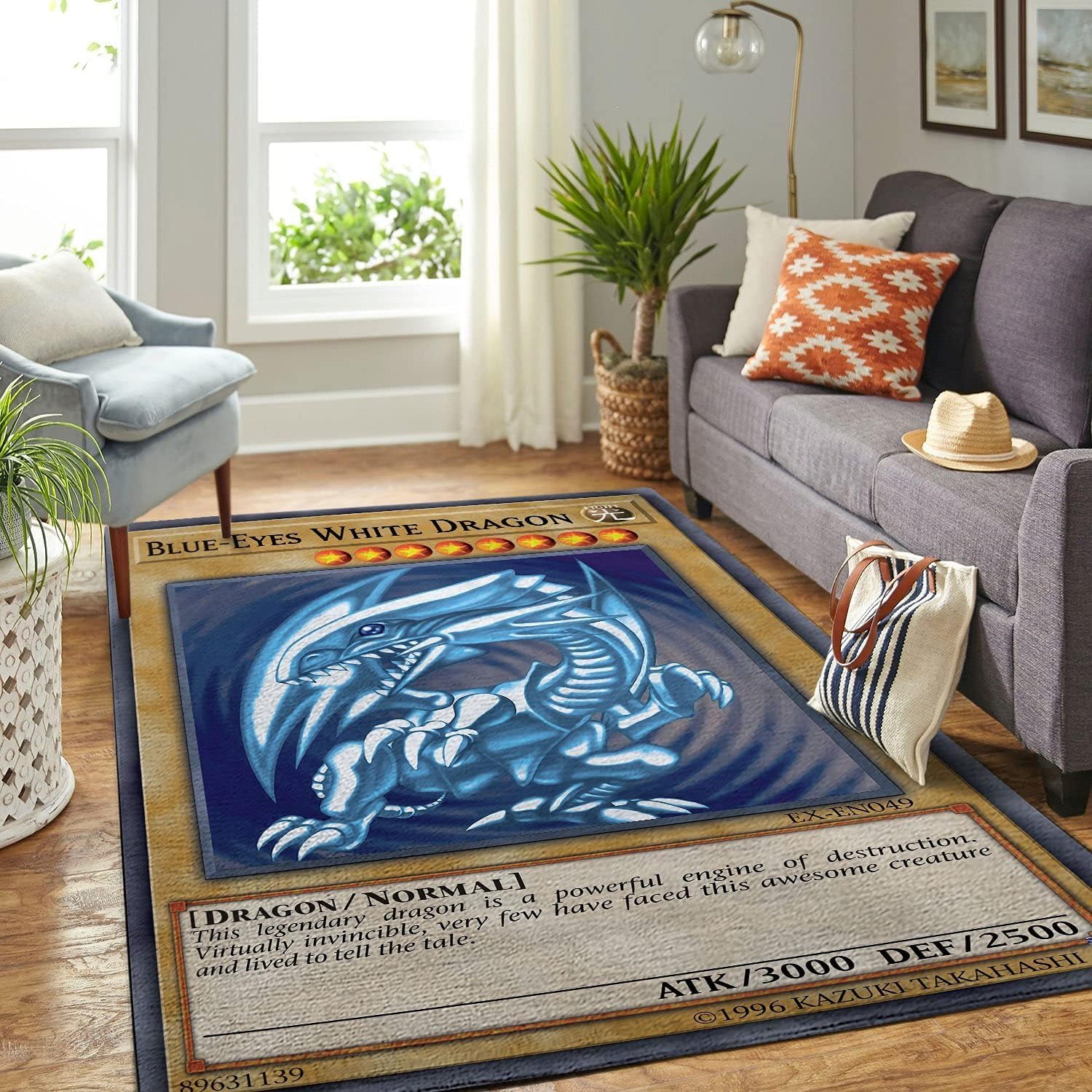 Amazon.com: Blue Eyes White Dragon Area Rug - Anime Manga Gaming Floor Mat 