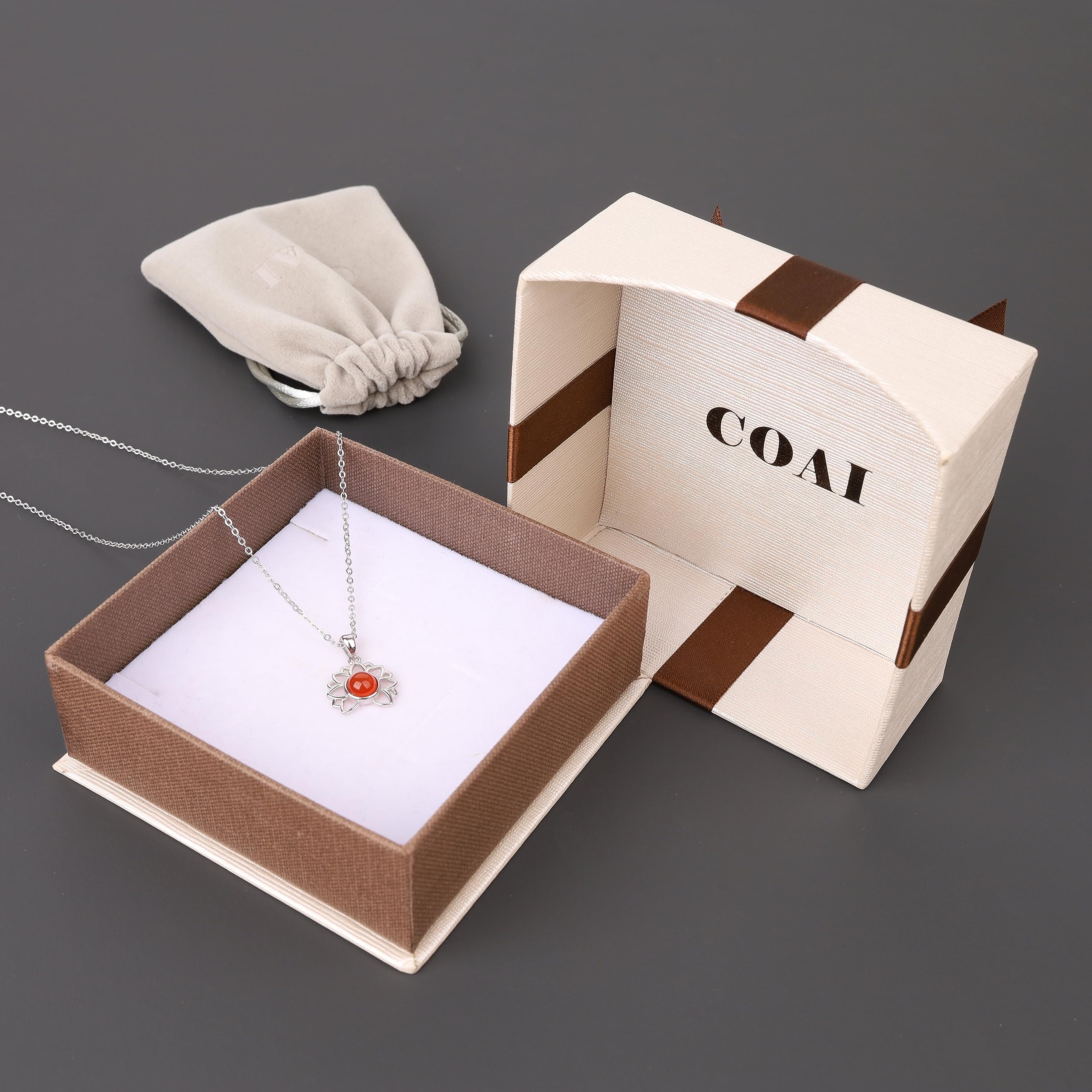 COAI Collier Argent 925 Pendentif Fleur de Lotus Femme