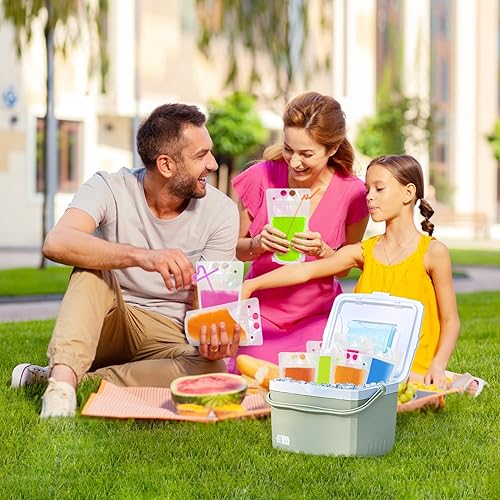 Miniatura 5 de Ozera 100 bolsas de bebidas para adultos, bolsas de bebida reutilizables, bolsas transparentes de mano para adultos con embudo de pajilla, bolsas de