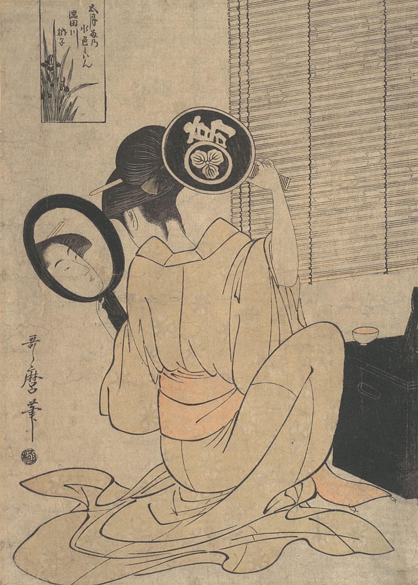 POSTERIIk Vintage Classic Picture Landscape Artwork Fond of Things by Kitagawa Utamaro Portrait Canvas Painting for Office Home Decor 60x90cm