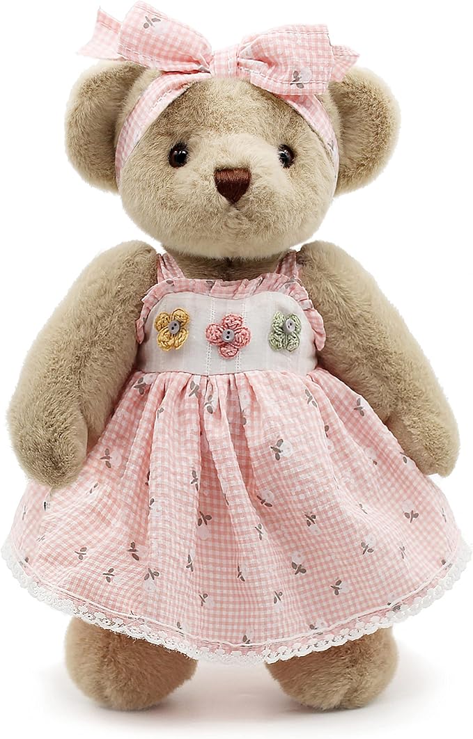 Peluche Oso de Peluche Suepcuddly con Vestido Rosa 13 Pulgadas miniatura 9