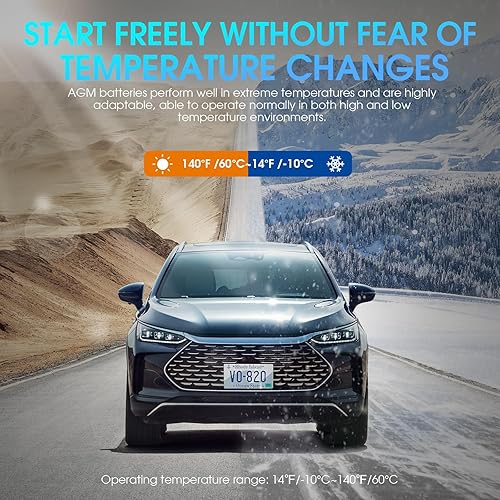 Miniatura 3 de EBL Platinum AGM Battery BCI Group 47R-12V 60Ah 100Min RC, 660A CCA - Potencia de arranque automático, aplicaciones de ciclo profundo, sin