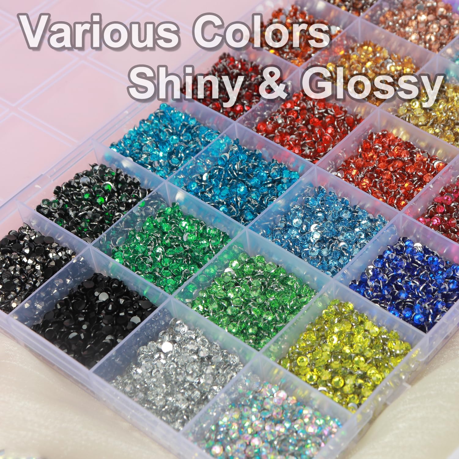 56 Colors Rhinestones for Bedazzling, 2 Boxes 3mm Multicolor Resin Jelly Flatback Gems with 3 Pcs B7000 Jewelry Glue & Tools, Bedazzler Kit for DIY Crafts Book Clothes Makeup Shoes Gifts Decor thumbnail