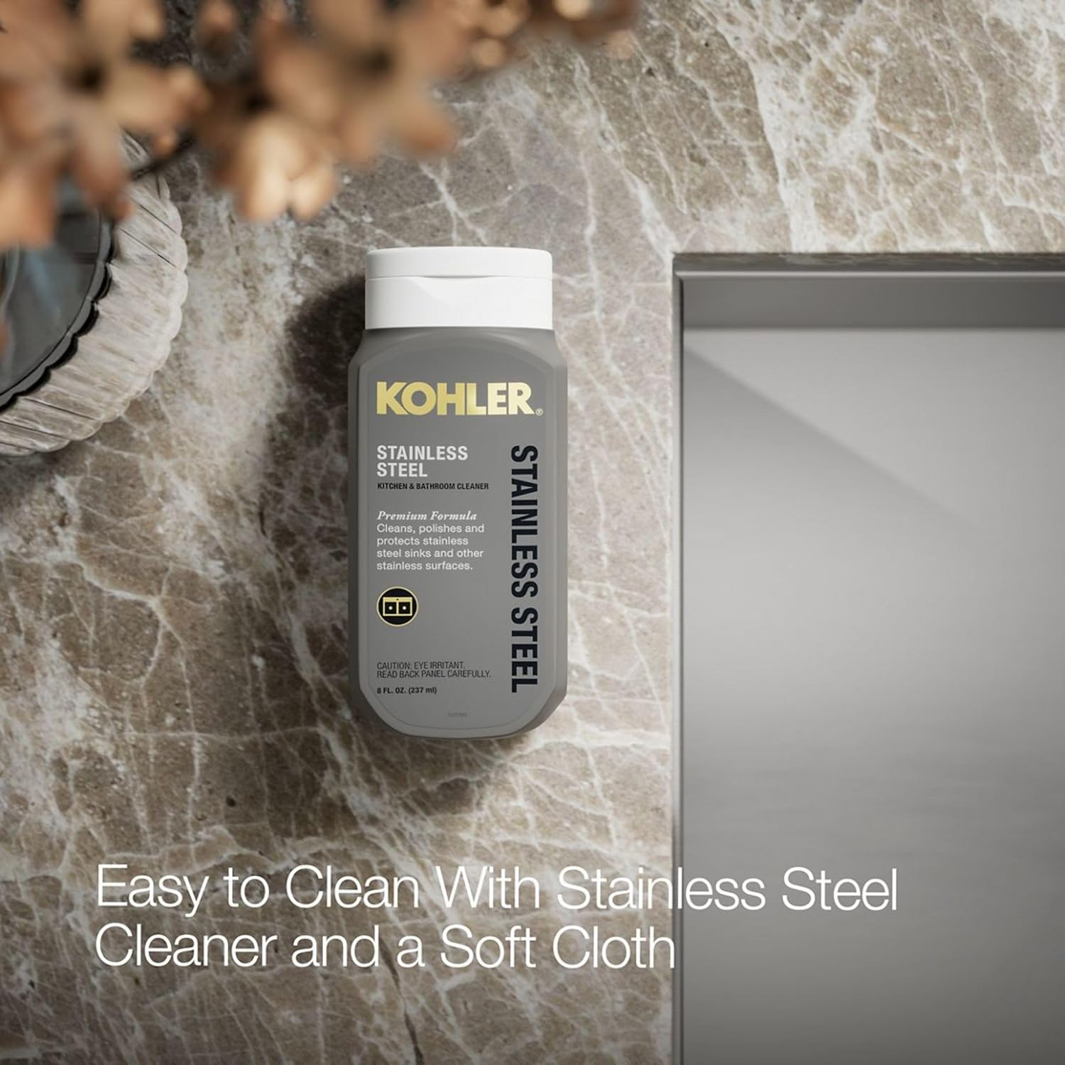 KOHLER Vault(TM) 33" Top-/UnderMount Sink, Large/Medium Double-Bowl, Stainless Steel Kitchen Sinks with Three Faucet Holes, K-3823-3-NA