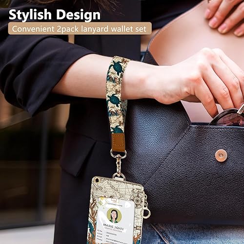 Miniatura 84 de Soporte para tarjetas de identificación negro con cordón, soporte vertical de piel sintética para tarjetas de identificación con 1 ventana de Negro