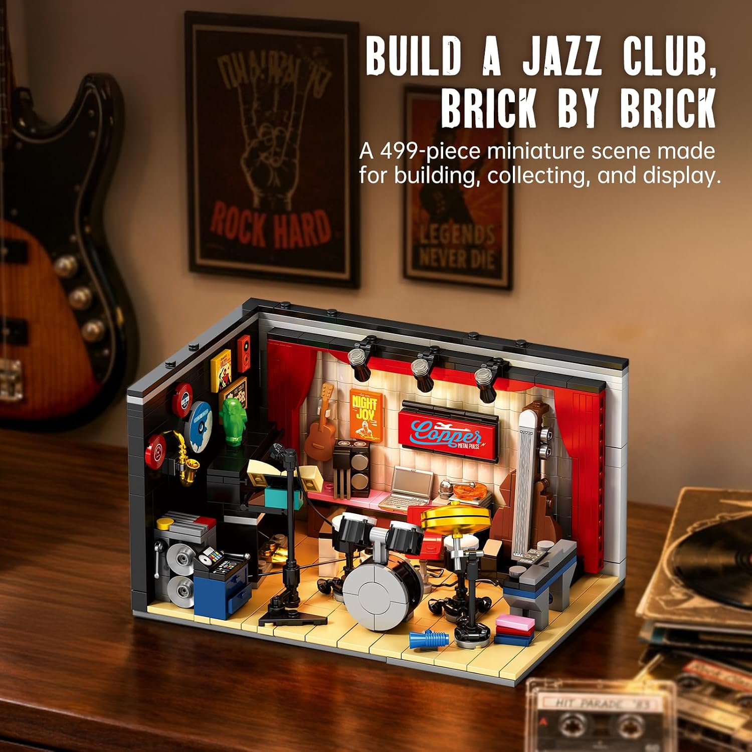 Reobrix Jazz Club Building Set 66303, Music Studio Model Kit, 499 Pieces image 2