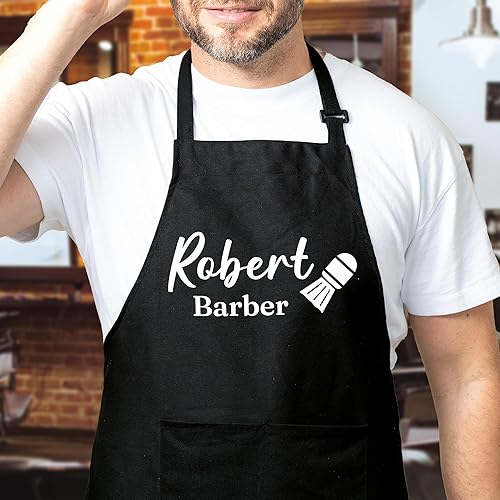 Miniatura 9 de Delantal de salón personalizado para estilista, técnico de uñas, delantales de peluquero para hombres, suministros de cosmetología, aparador de pelo