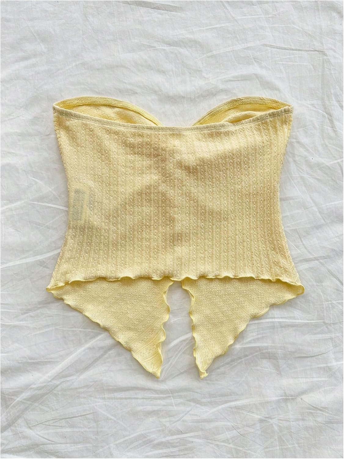 Milumia Girl's Strapless Tube Top Twist Front Asymmetrical Split Sleeveless Vacation Tops - Image 4