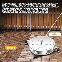 Vista 6 de Limpiador de superficies a presión de 19" con 4 ruedas - Limpiador de superficies de acero inoxidable para accesorio de lavadora a presión