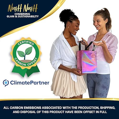 Miniatura 65 de Nush Nush Bolsas de regalo doradas extragrandes – Juego de 12 bolsas de regalo reutilizables extra grandes con asas – Bolsas de regalo XL perfectas