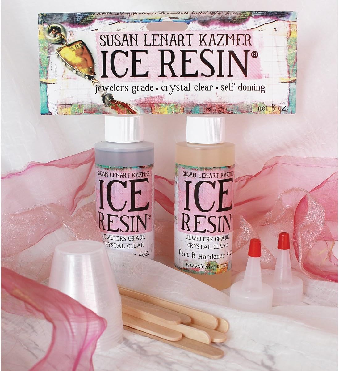 ICE Resinยฎ 8 oz. Kit- 4 oz. Part A, 4 oz. Part B, mixing cups and stir sticks