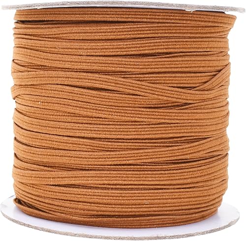 Vista 282 de Mandala Crafts - Rollo de cordón elástico plano para costura y manualidades Beige