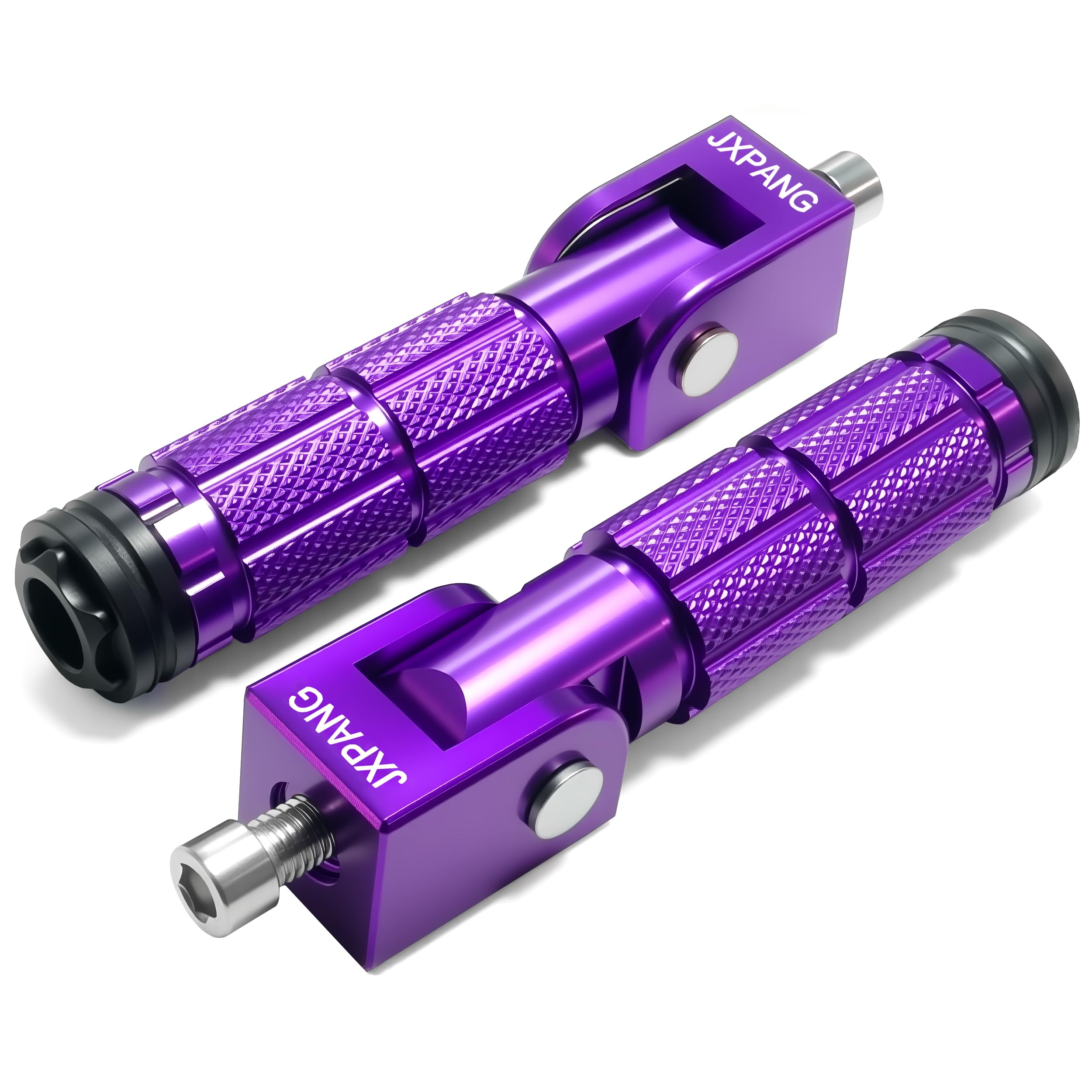JXPANG Universal Motorcycle Bicycle Folding Passenger Foot Pegs M8 Rearsets Rear Set Footrests Footpeg Foot Rest Peg Pedals For Bike Install Hole 8mm