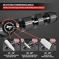 Vista 2 de MAD SHARK Knife Sharpener, 6 Adjustable Sharpening Angle, Coarse & Fine Knife Sharpener Tool, Handheld Manual Knives Sharpener for Kitchen Knives