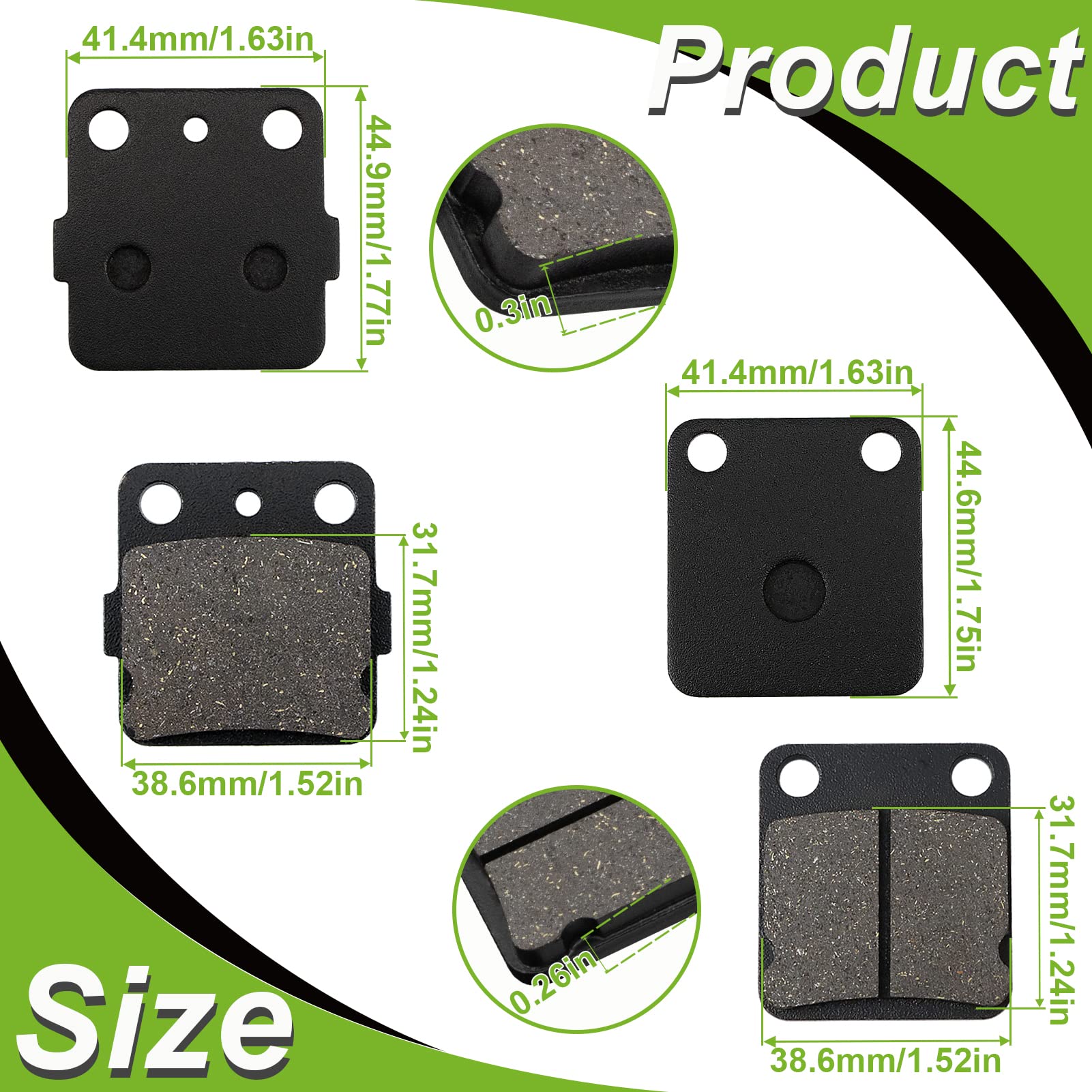 Plaquettes De Frein Cyleto Avant/arrière Pour Yamaha Blaster, Banshee, Wolverine - Lot Complet - 2