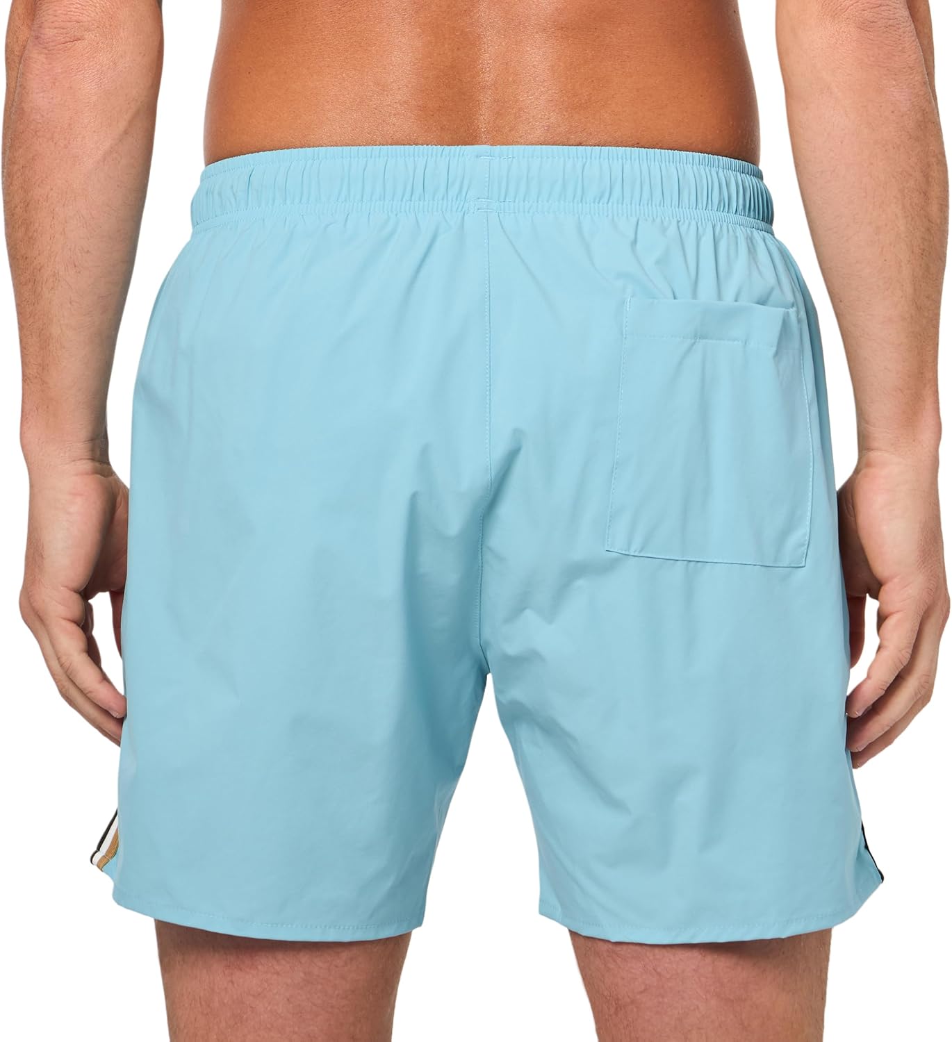 BOSS Mens Solid Swim Trunk with Iconic Side Stripe - Image 2