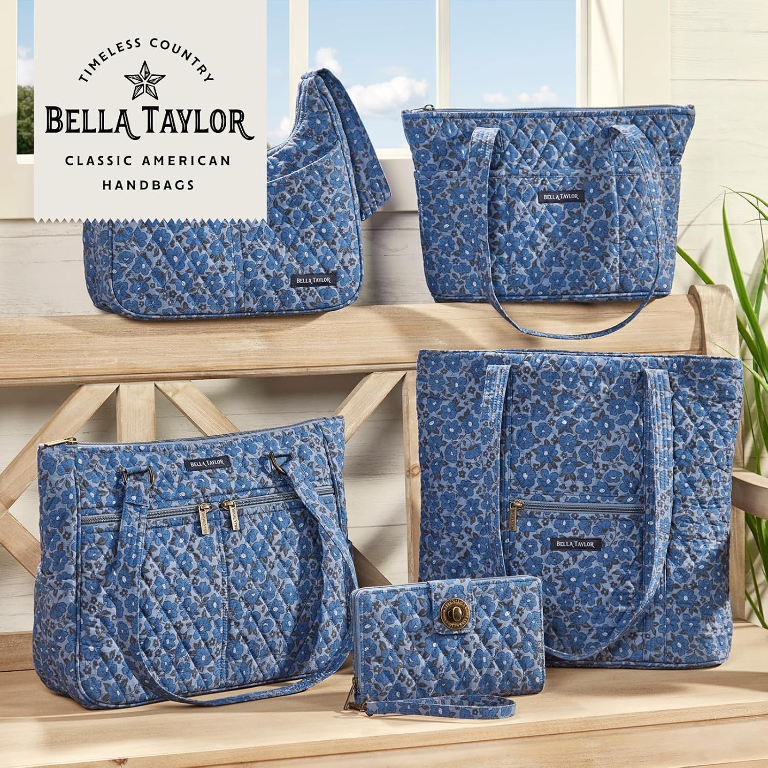 Bella Taylor Small Tote, Quilted Purse for Women, Lightweight Fabric Handbag, 10 Pockets, Zip Top - Image 6
