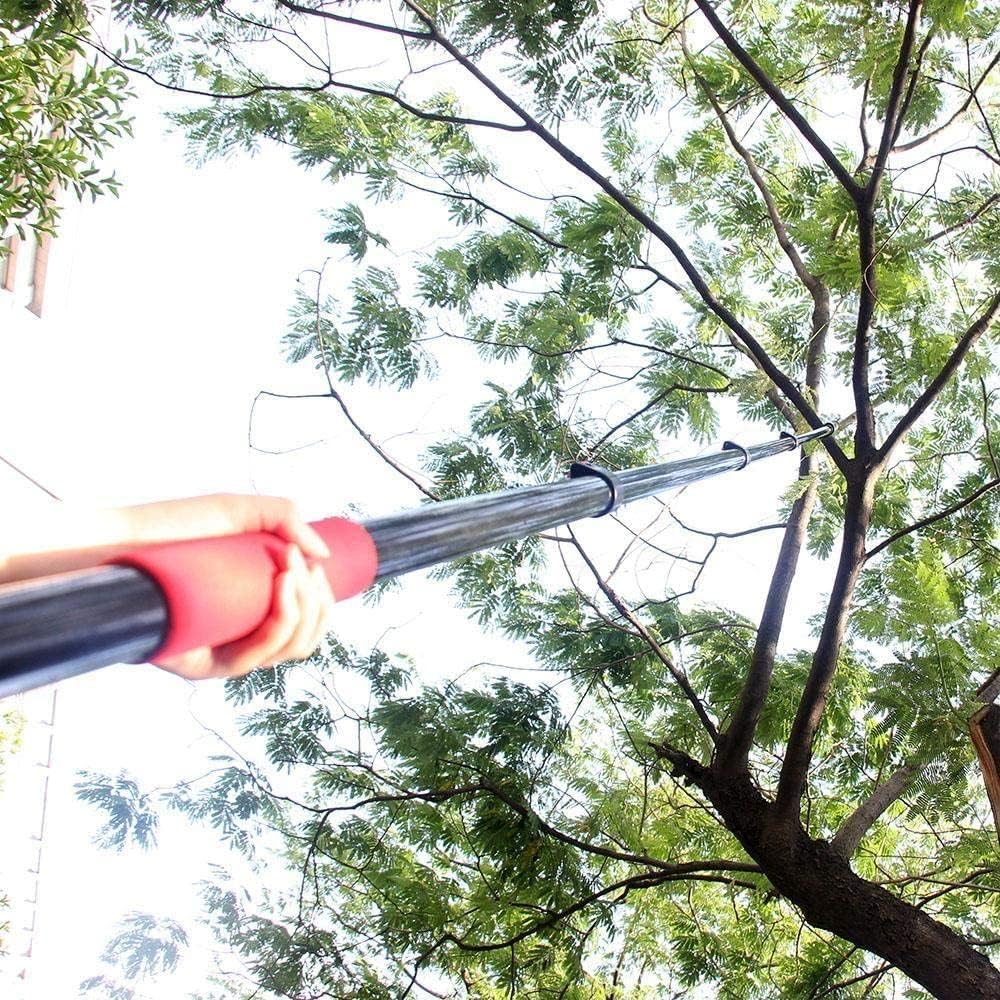 Tree Branch Cutting Saw,Extending Pruner Telescopic Aluminium Pole Foot Pole Pruning Saw Extendable Limb Saw and Trimmer. 7.2M Extendable Gardening Tool,Red-24FT