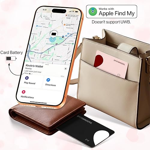 Miniatura 3 de Spotminders - Paquete de 2 tarjetas de seguimiento de cartera y cargador inalámbrico para tarjeta de seguimiento, iPhone, AirPods 15W QI compatible