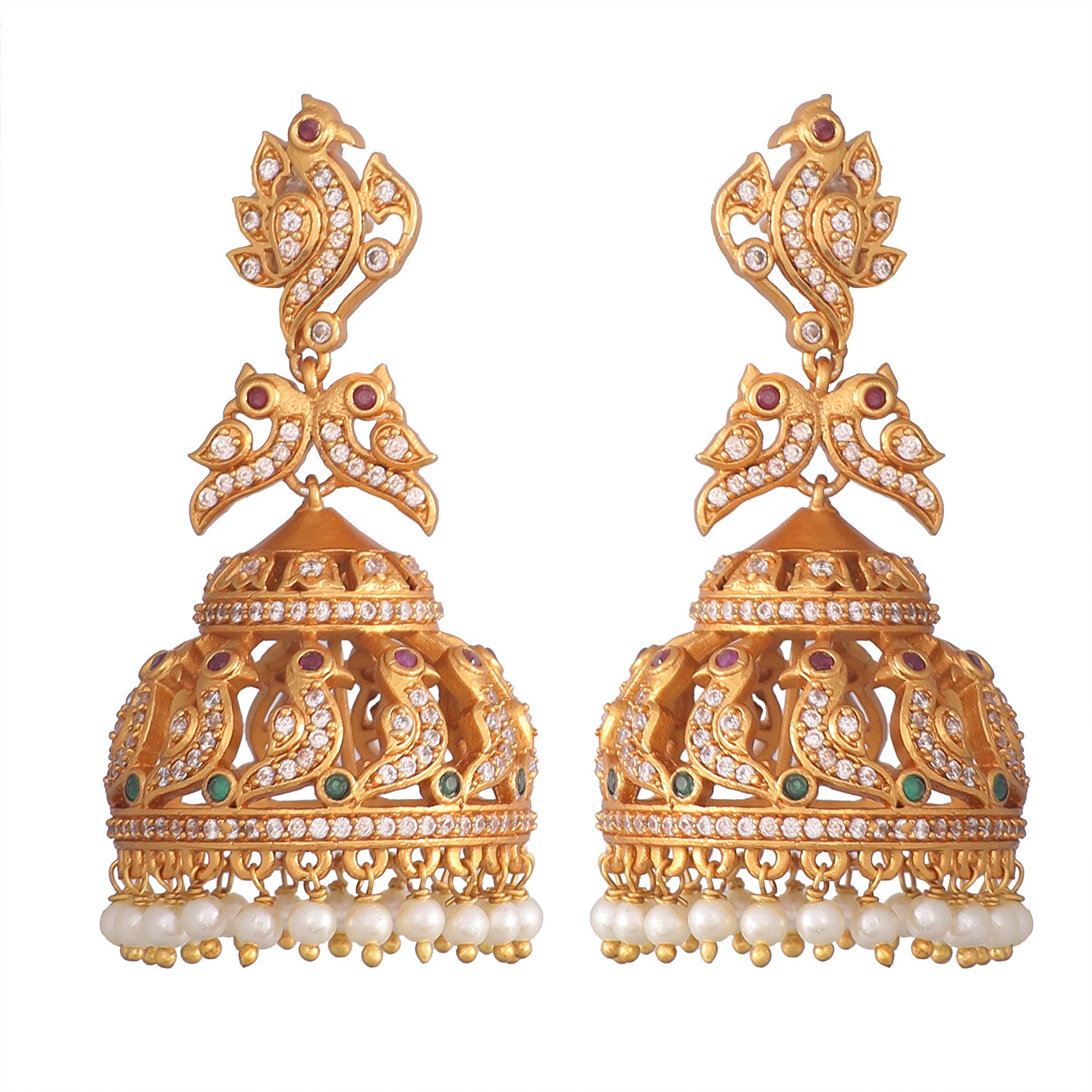 Tarinika Antique Gold Plated Pooja Earrings with Peacock Design - Indian Earrings for Women Perfect for Ethnic occasions | Traditional Earrings For Women | 1 Year Warranty* (B08L3Y3QV4) Amazon Price History, Amazon Price Tracker
