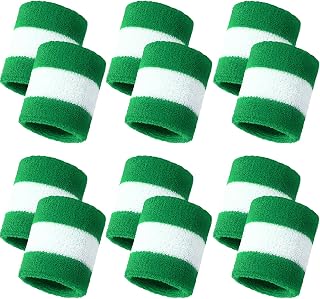 Bememo 12 Pcs Sweatbands Wristband Sweat Wrist Band Competitions Absorbent Sweatbands for Men Women Sports Running
