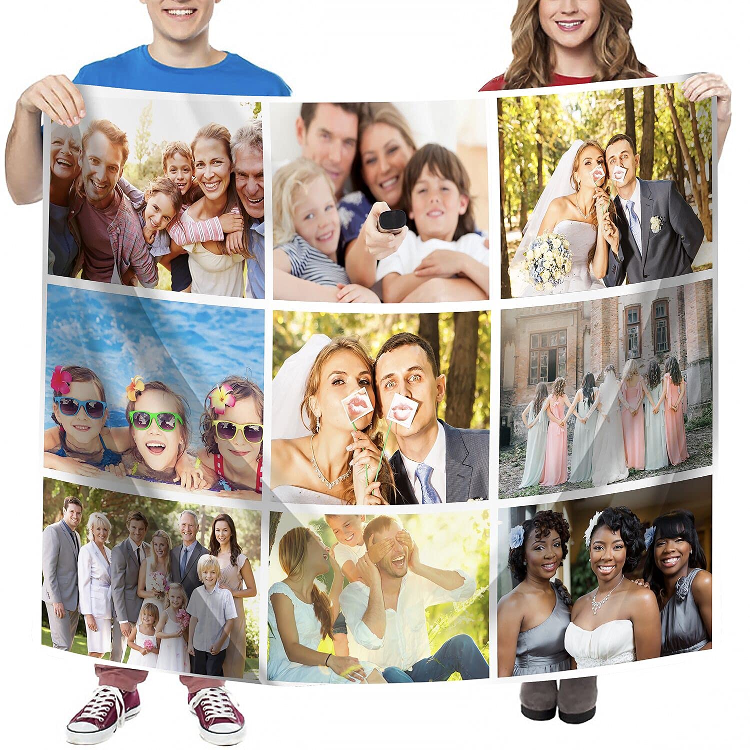 DIDIFLY Custom Tapestry Poster Wall Hanging , Upload Your 9x Image Photo Picture Combine Personalized Customize Design Wedding Family Babyhood Newborn Baby Kids 60x50 inch