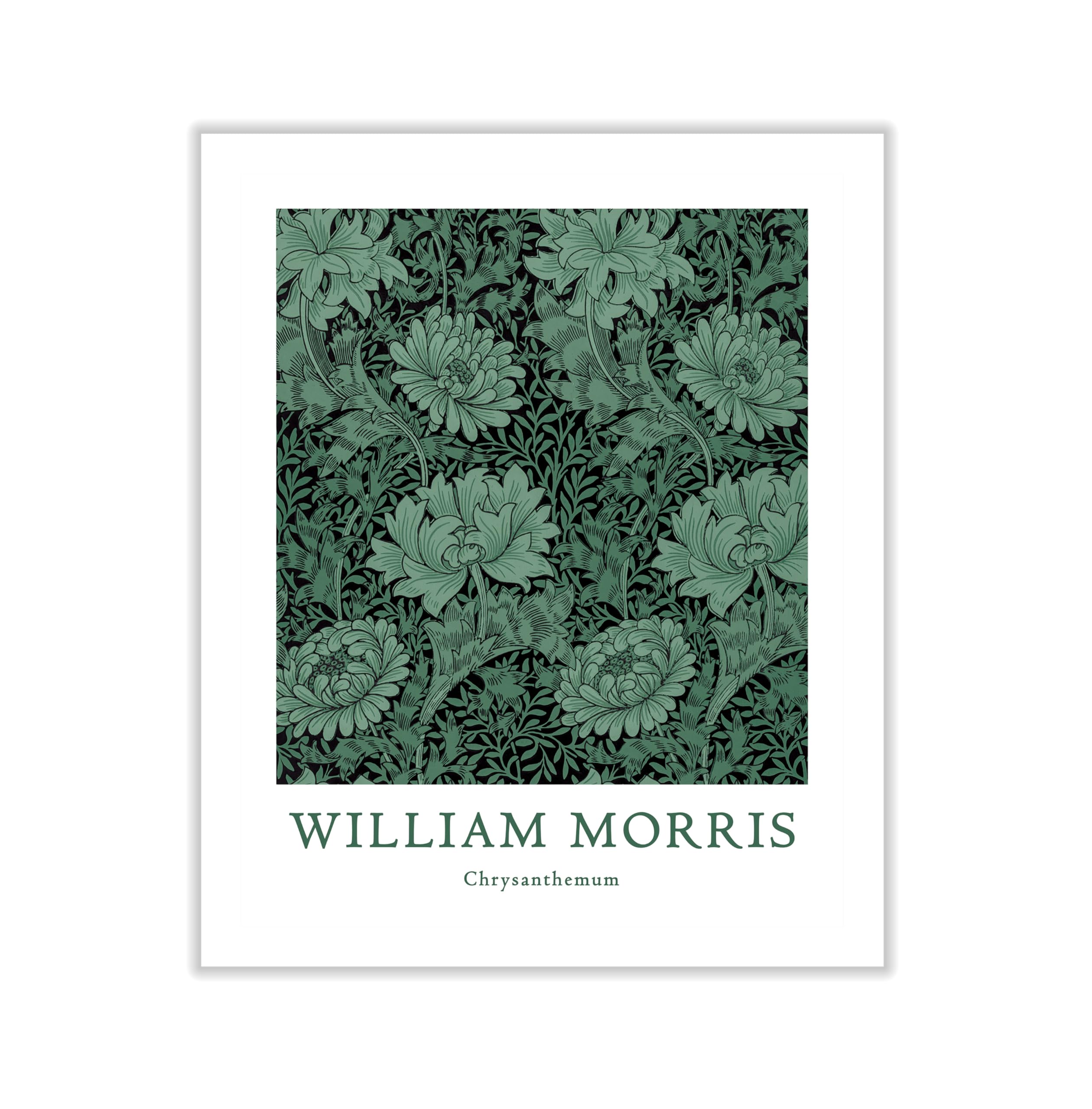 Poster Master Vintage William Morris Canvas - Retro Chrysanthemum Print - Flower Art - Botanical Textile Design -