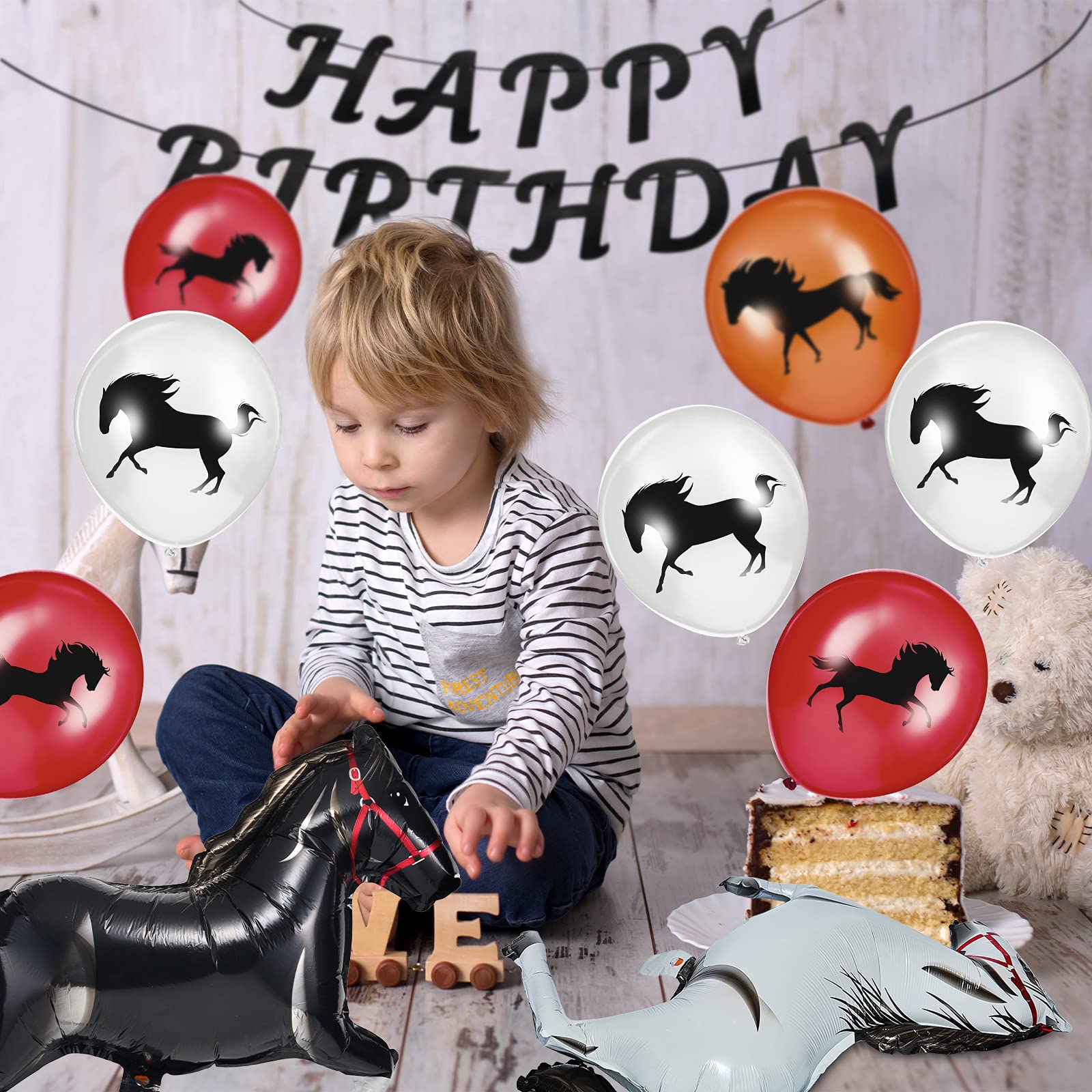 Buy 44 Pieces Horse Birthday Party Decoration Set, Including Horse
