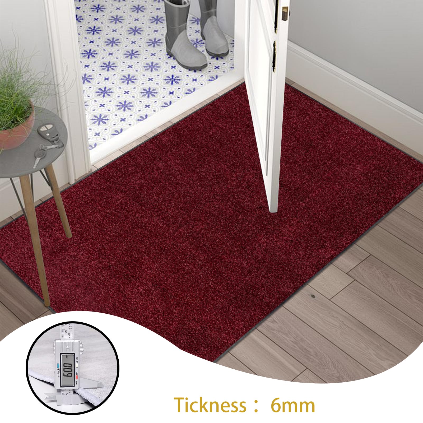 Tehocwiz Tapis Couloir Long 80x220 Cm - Antidérapant Moderne Pour Entrée, Cuisine Et Salon