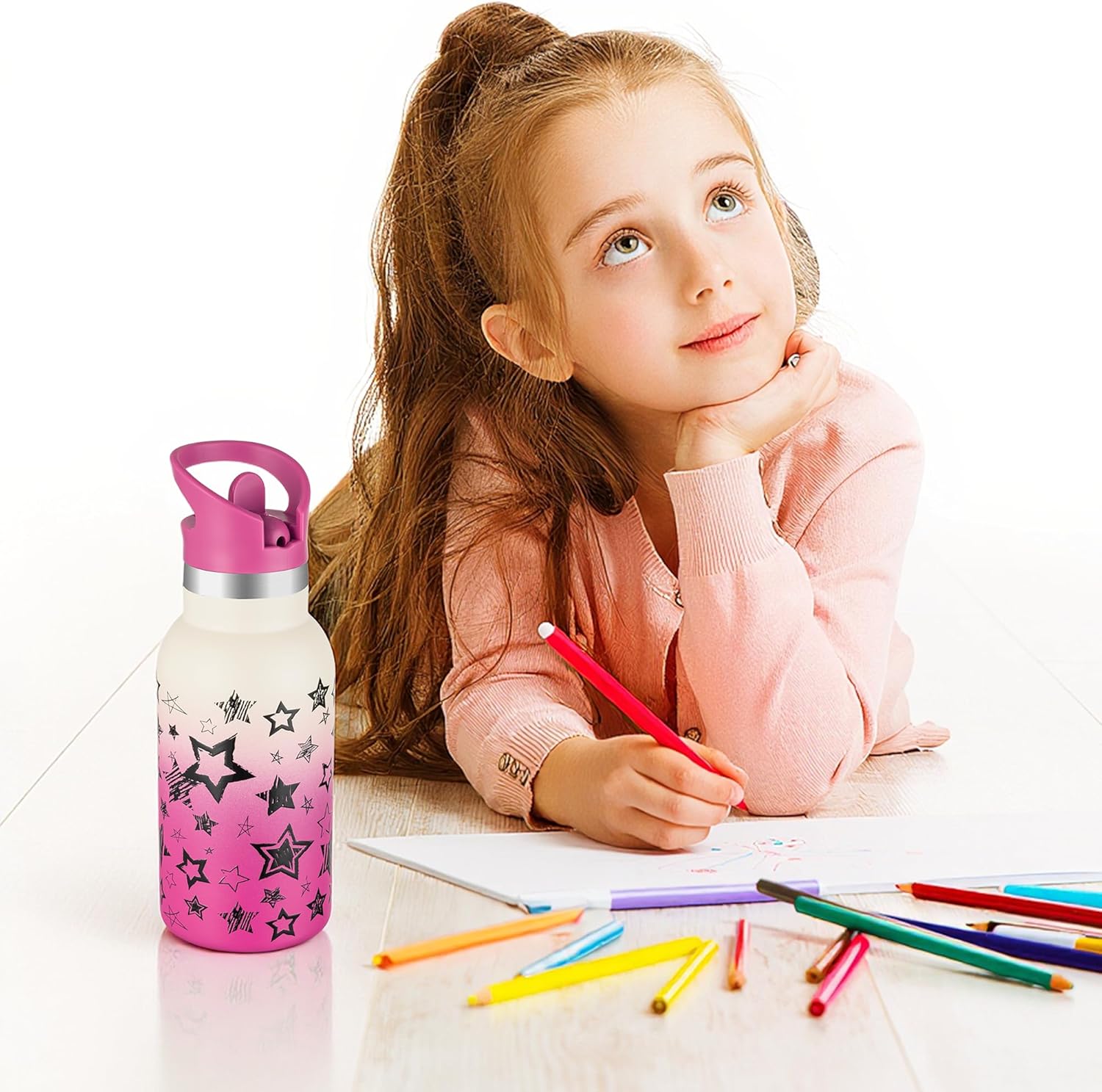 12oz Kids Water Bottle – Insulated Stainless Steel Bottle with Straw Lid, BPA-Free, Leak-Proof, for Toddlers & School Use - Image 5