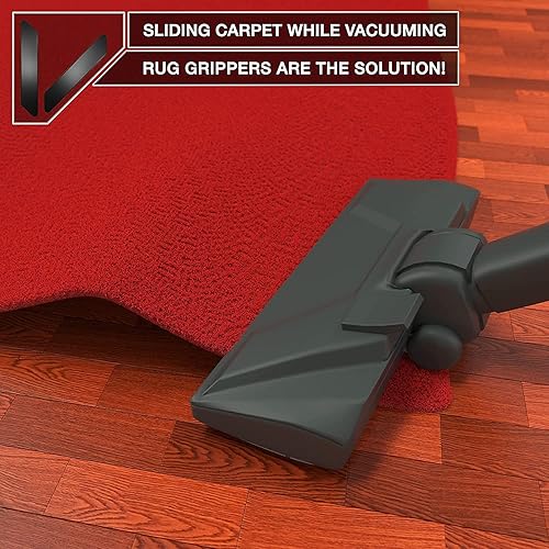 Miniatura 3 de Paquete de 32 agarraderas antideslizantes para alfombras que mantienen la alfombra en su lugar y las esquinas planas, para todo tipo de suelos de