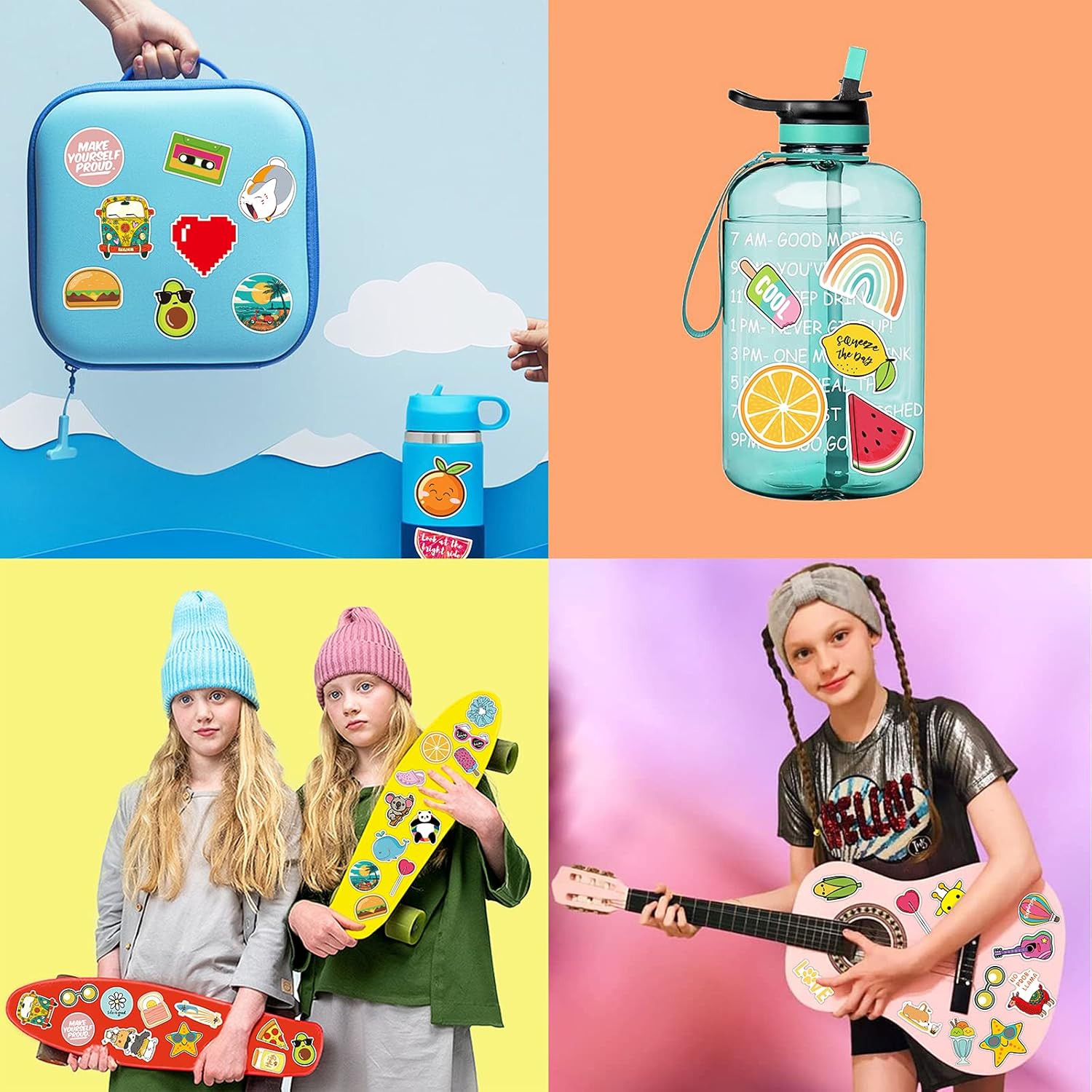 Stickers for Water Bottles, 102 Pack/PCS Cute Hydroflask Stickers, Waterproof Vsco Vinyl Aesthetic Computer Laptop Phone Stickers for Teens Kids Girls, Sticker Packs. : Toys & Games
