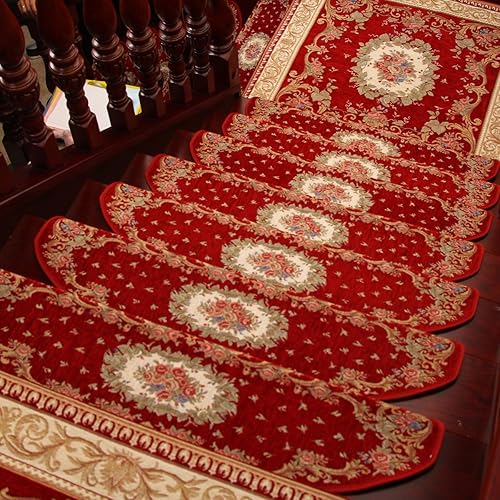 Miniatura 9 de KEYAMA Alfombra acrílica para interiores con diseño floral y flores, con cinta antideslizante para escaleras, 9 pulgadas de ancho x 31 pulgadas de