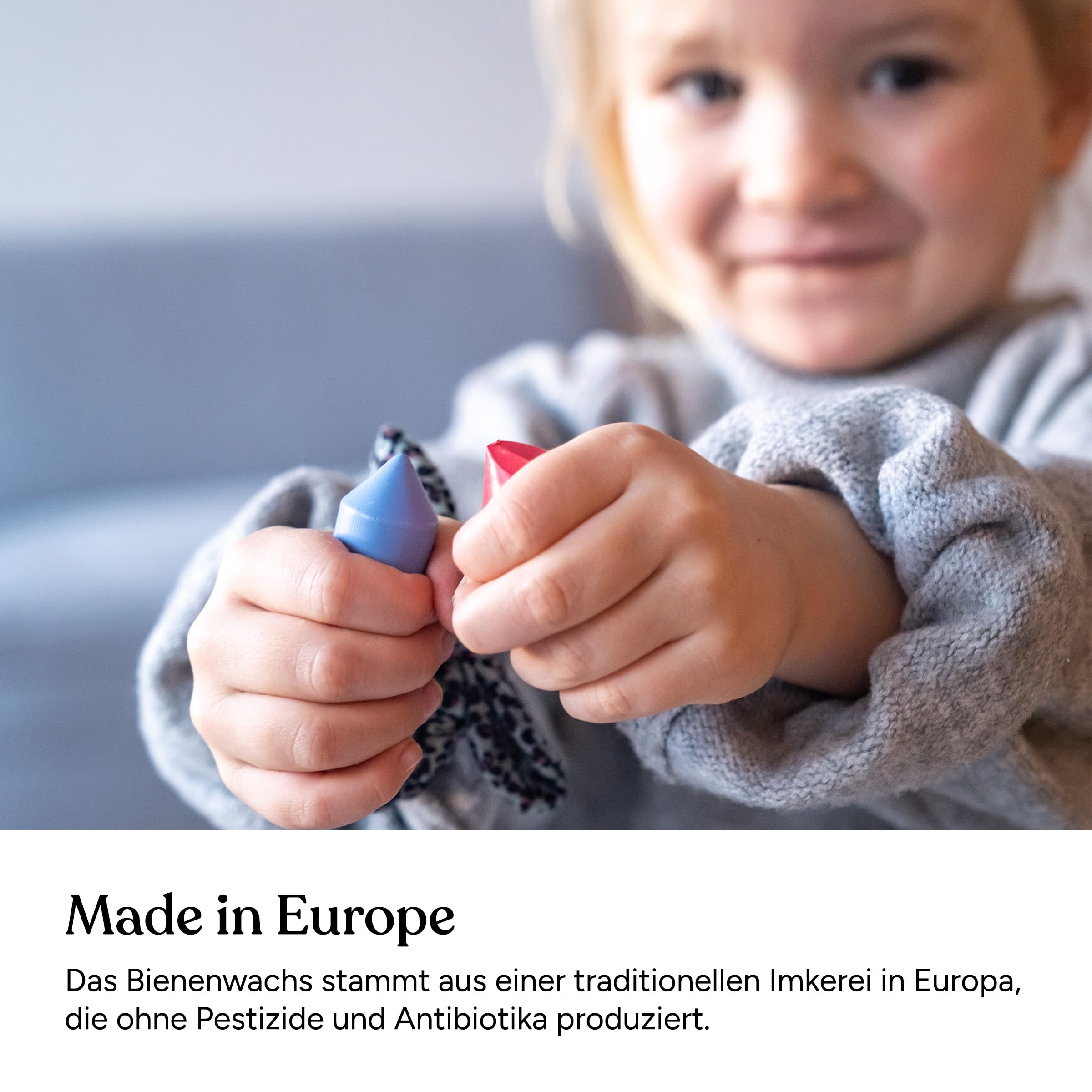Ehrenkind® Wachsmalstifte aus Bienenwachs | 12er Pack | 100% natürlich Buntstifte | Öko Stifte für Kleinkinder ab 1 Jahr | sicher in Lebensmittelqualität | Made in EU | Malstifte