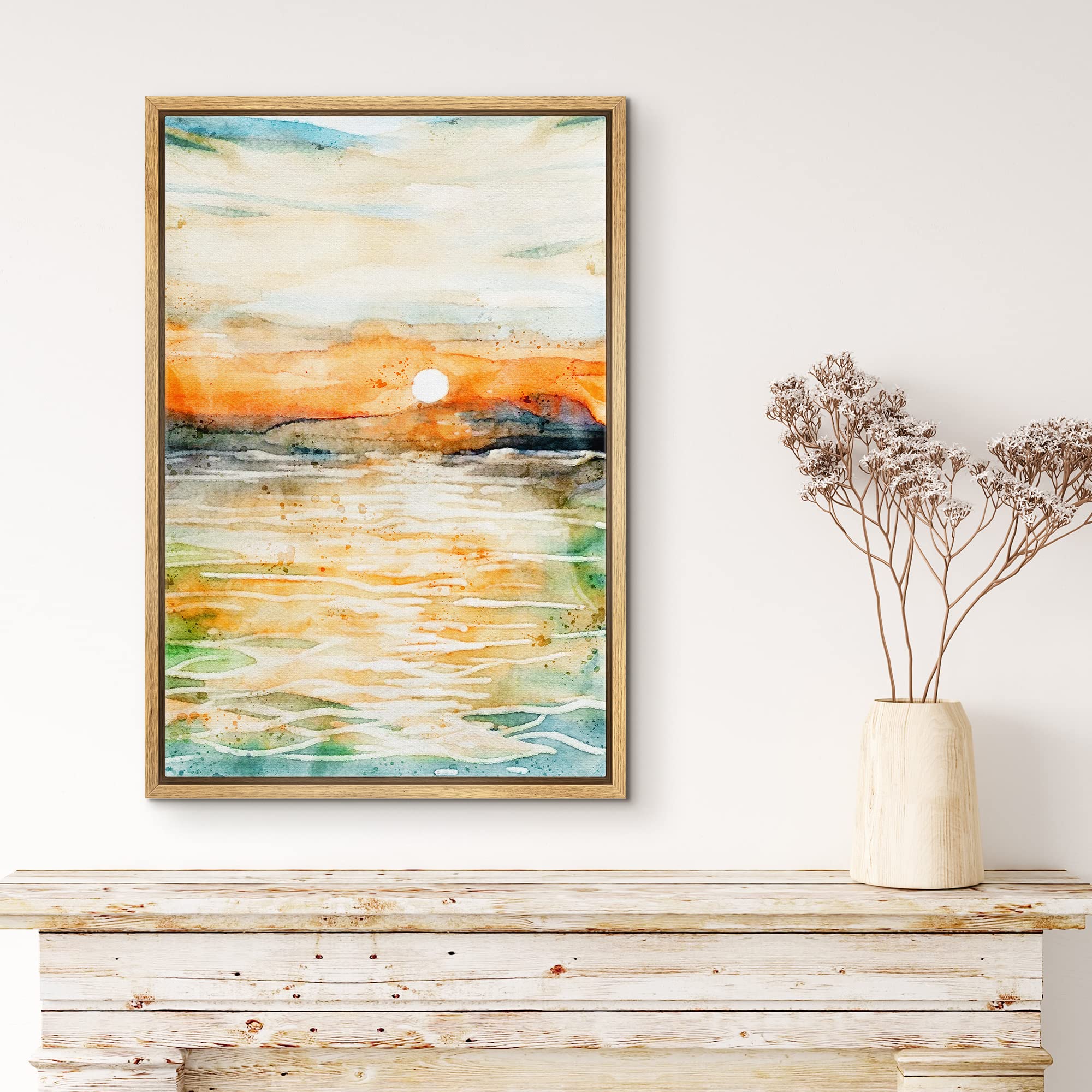 Amazon.com: MUDECOR Framed Canvas Print Wall Art Watercolor