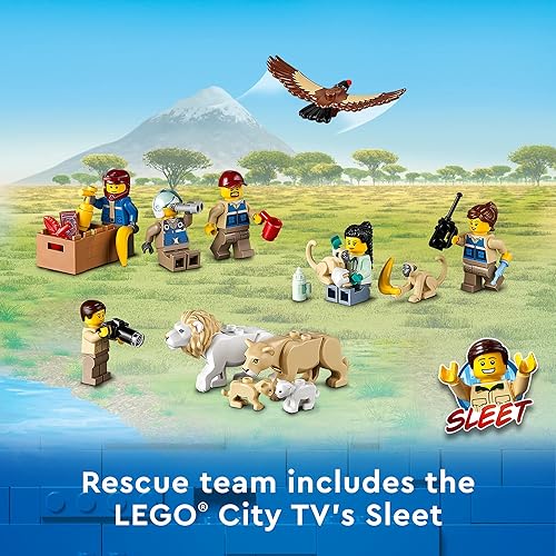 Miniatura 5 de LEGO City Wildlife Rescue Camp 60307 Kit de construcción juego de animales juguete superior para niños de 6 años en adelante nuevo 2021 (503 piezas)