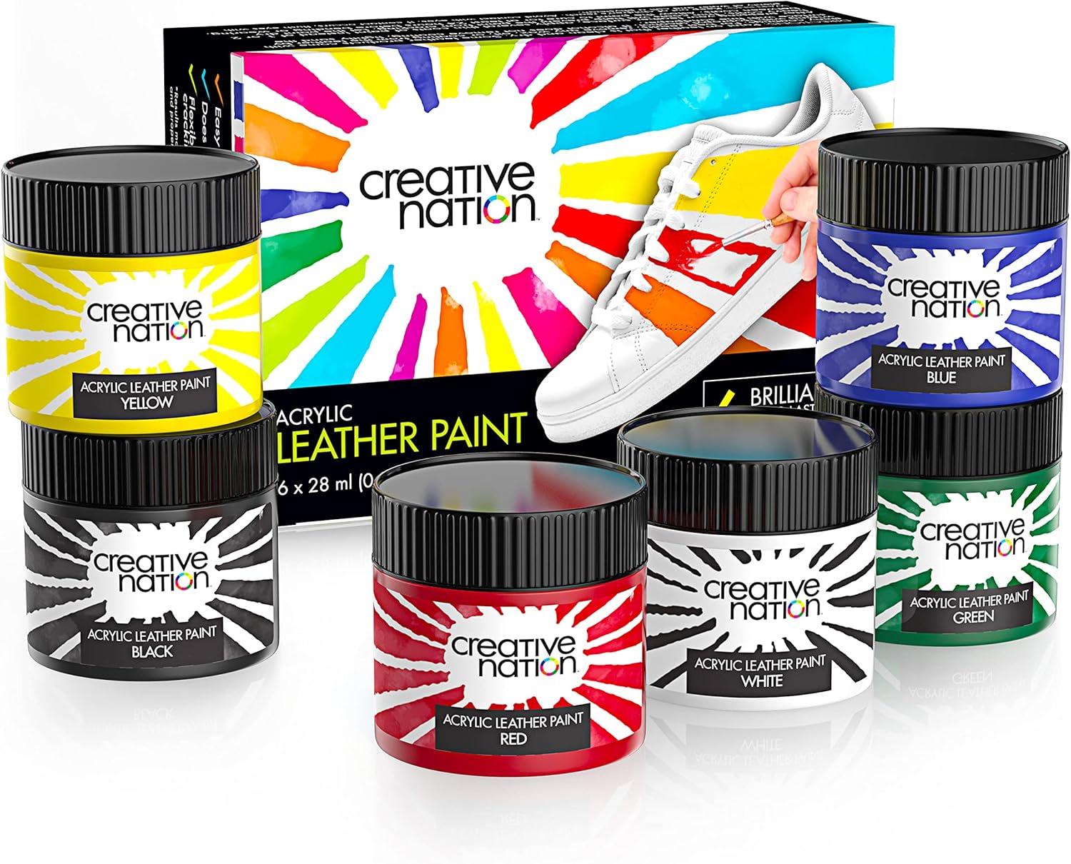 Creative Nation 6 Colors Acrylic Leather Paint for Shoes