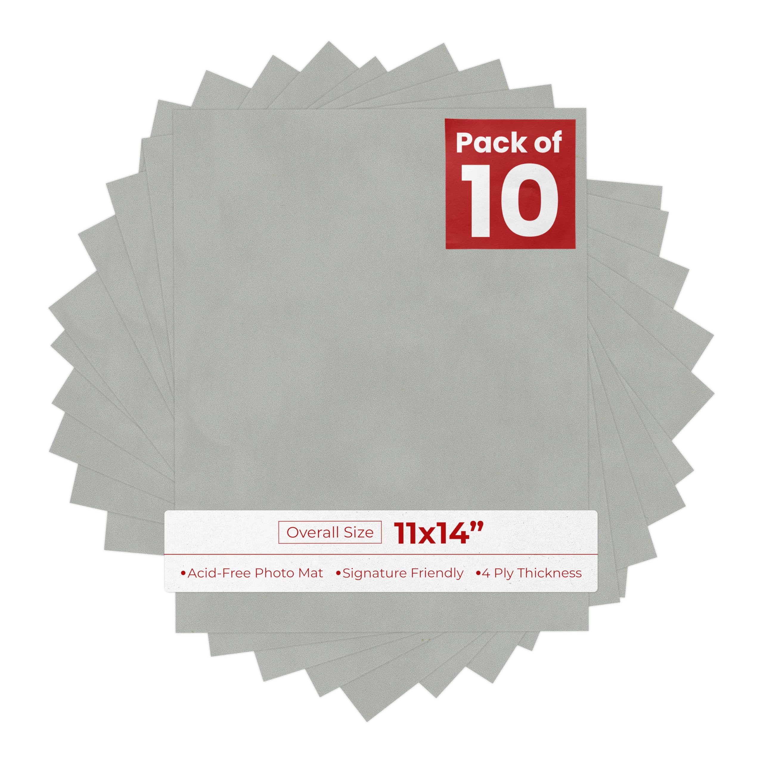 Light Grey Suede Texture 11x14 Backing Board - Uncut Photo Mat Board (10-Sheets)-image-10