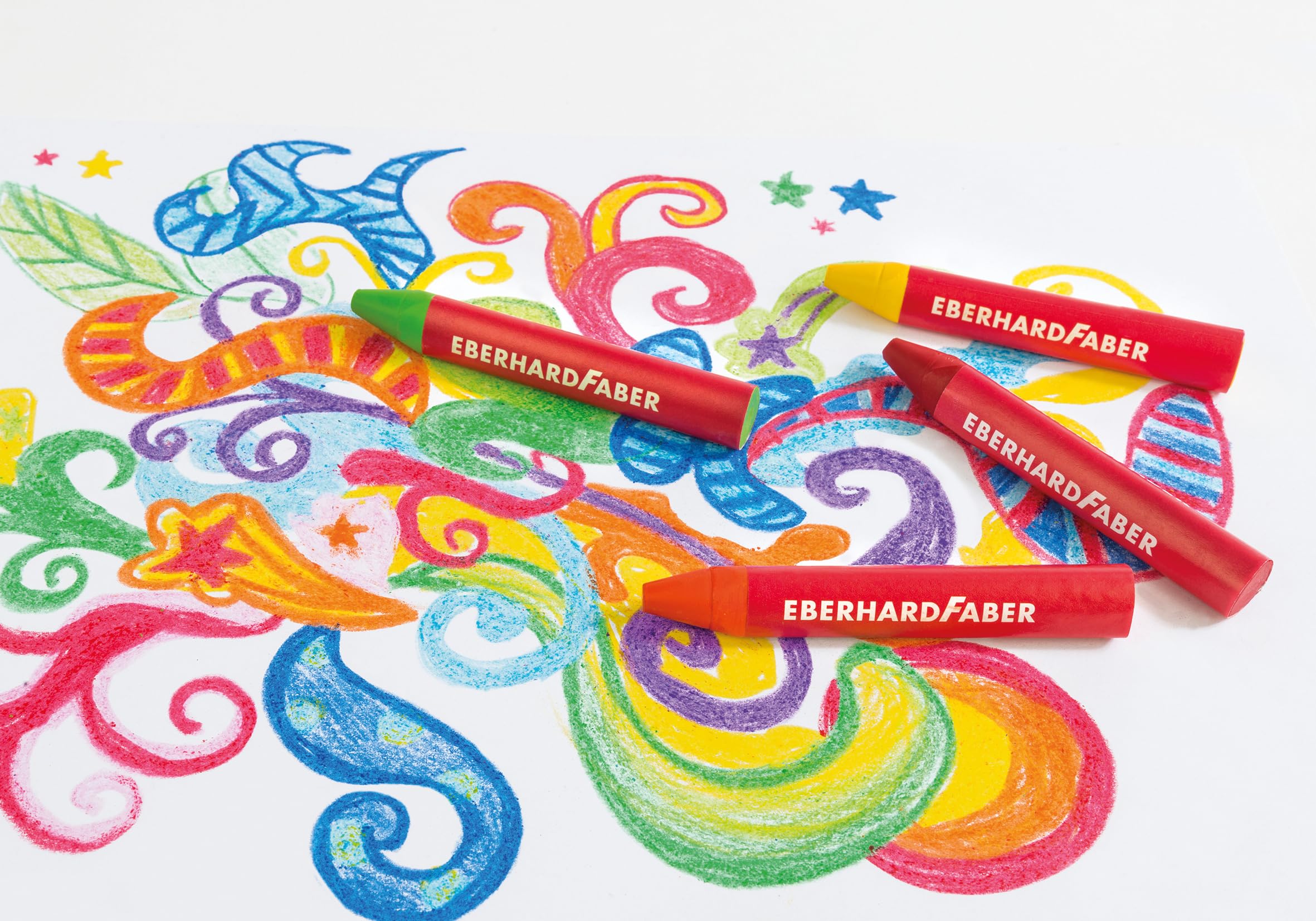 EBERHARD FABER 524020 - Wachsmalkreide Colori, 100 Wachsmalstifte in Holzbox, bruchsichere Kreiden in Dreikantform, wasserfest | Bruchsichere Wachsmalstifte in Dreikantform, wasserfest, Holzbox