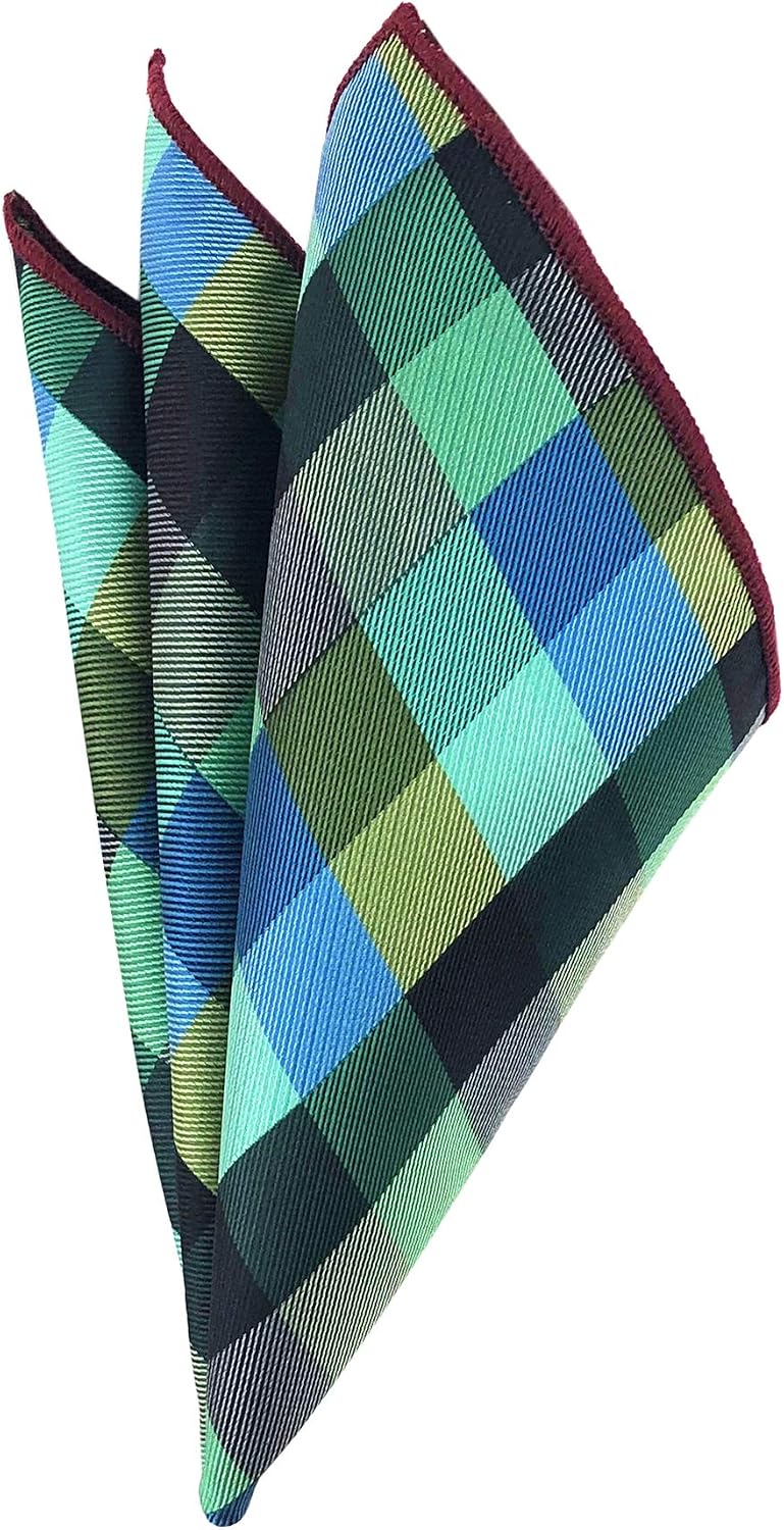 Kihatwin Skinny Ties for Mens Novelty Plaid Check Business Wedding Fashion Formal Neckties 2.7, Pocket Square, Bow Ties