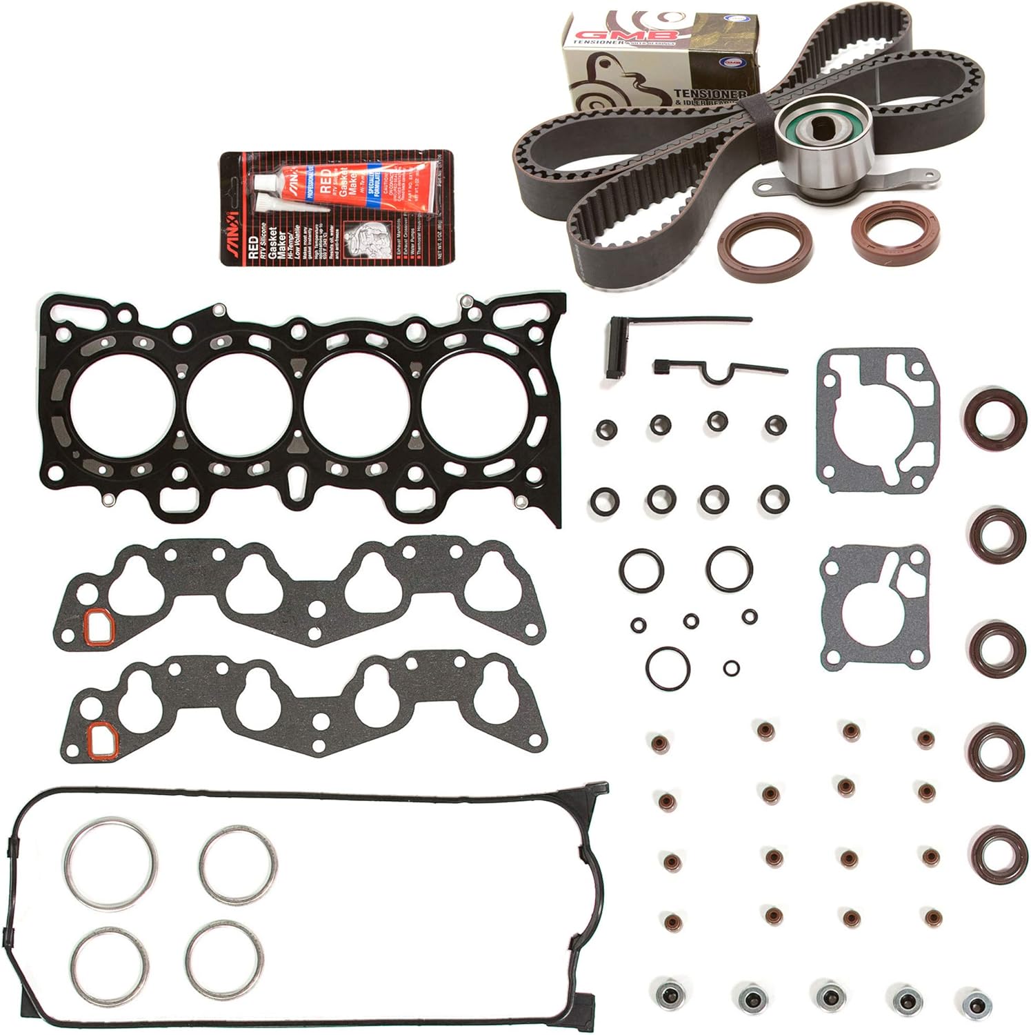Evergreen HSTBK4028-2 Head Gasket Set Timing Belt Kit Compatible with/Replacement for 92-95 Honda Civic VTEC 1.6 SOHC D16Z6