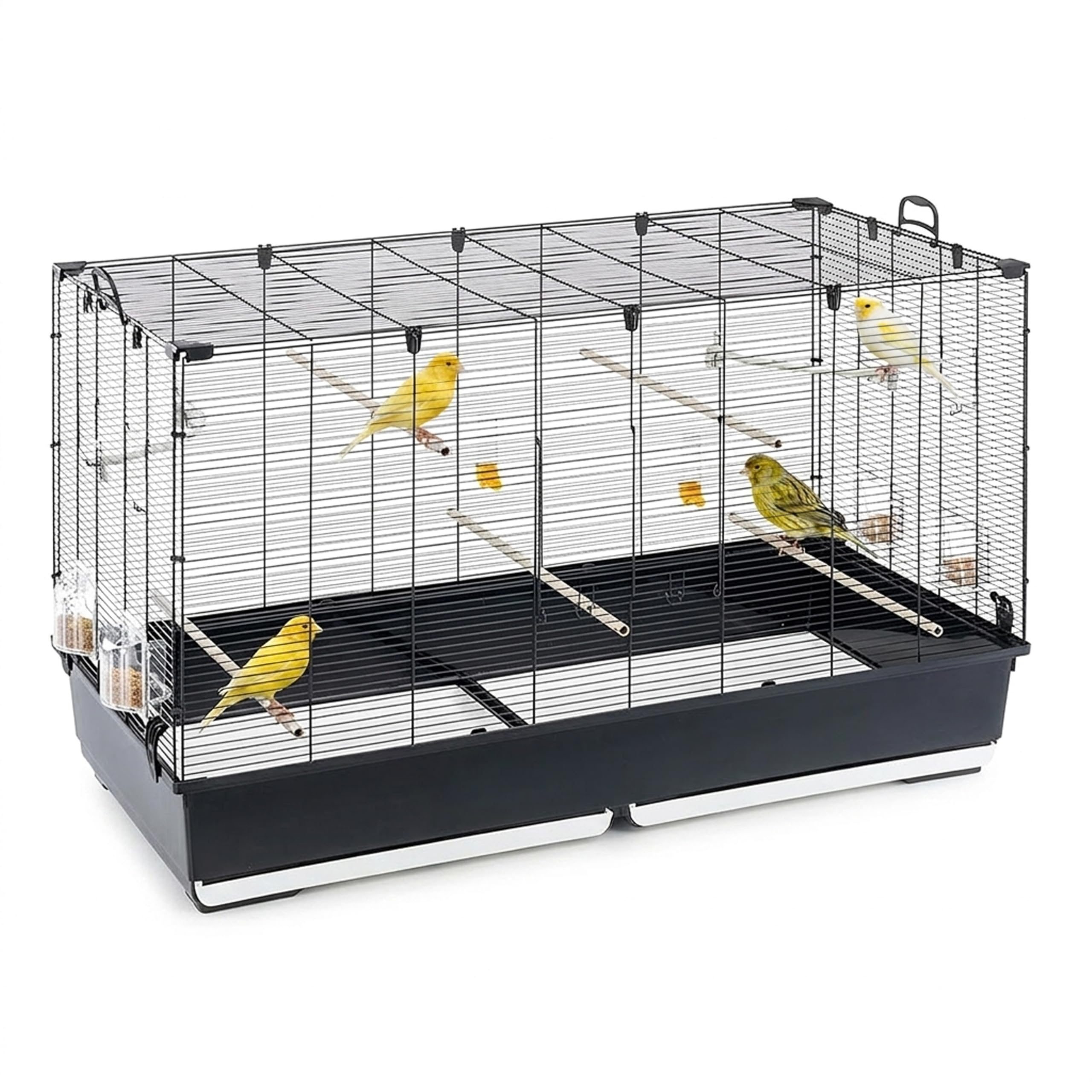Ferplast Gabbia Voliera per Uccelli PIANO 8 Gabbia per Uccelli, Canarini, Bengalini, Cocorite, Inseparabili, in Metallo, Accessori inclusi Posatoi Mangiatoie Girevoli, 118 x 59 x h 75 cm.