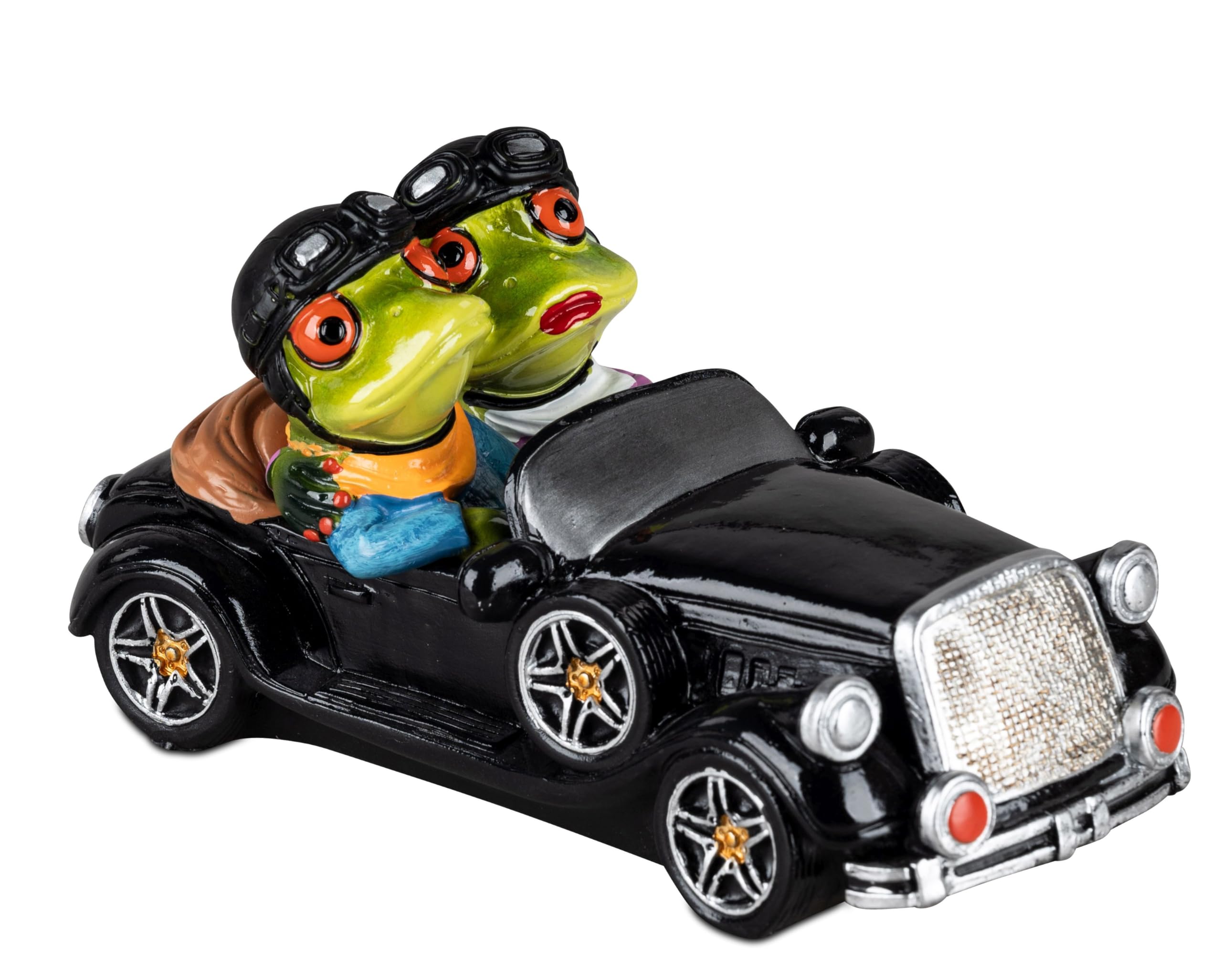 formano Exclusive Frog Decorative Figures from Frog Houses | Hand-Painted | Holiday, Couple, Funny & More (Black Classic Car)