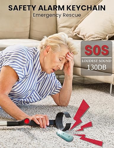 Miniatura 5 de ROTOPATA Llavero de alarma de seguridad personal para mujer, recargable de 130 dB de autodefensa de emergencia con luz estroboscópica LED para