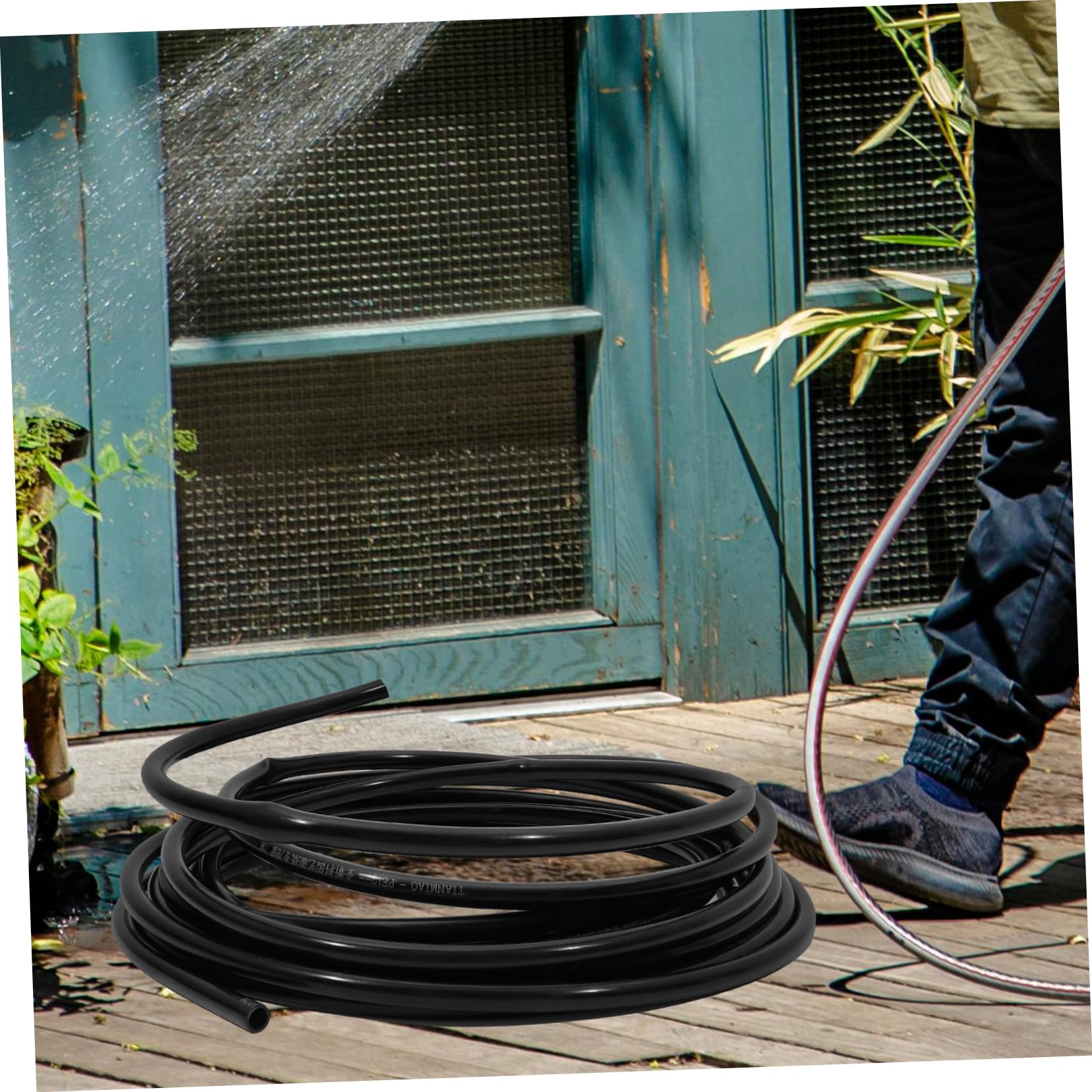 1 Rolle Gartenbewässerungsschlauch Fuß Anpassbare Bewässerungsschläuche Hochwertige Pe Materialien für Gewächshäuser Rasen und Pflanzen Effizientes Sprüh und Bewässerungssystem