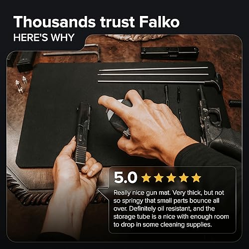 Miniatura 7 de Falko Tactical Tapete de limpieza de pistola de 36 x 12 pulgadas, 2 veces más grueso, resistente al aceite, perfecto para rifles, tapete ideal para