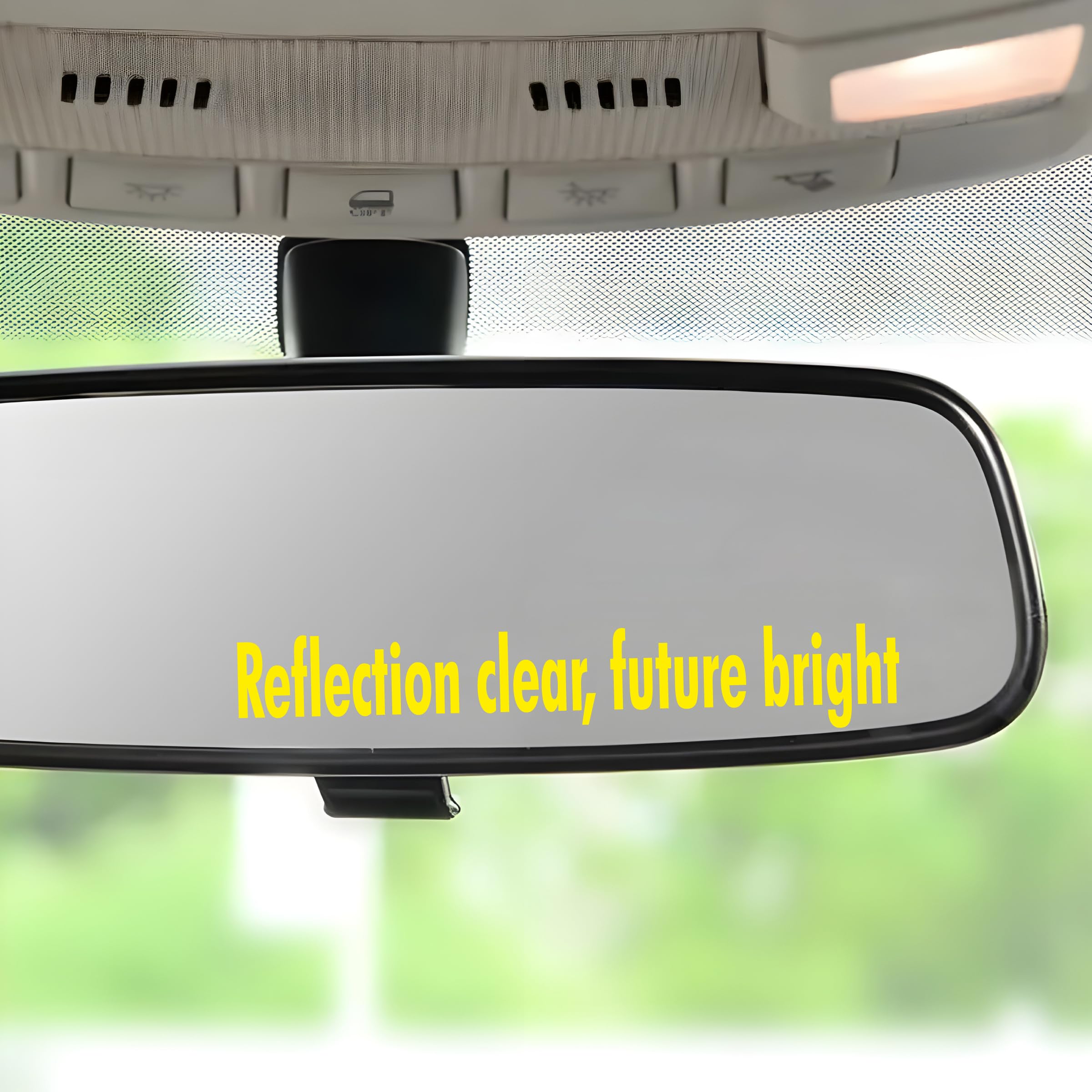 ISEE 360 Reflection Clear Future Bright Car Rearview Mirror Stickers For Car Mirror Decal | 3PCs Car Stickers (4 x 0.5 inch) (Yellow)