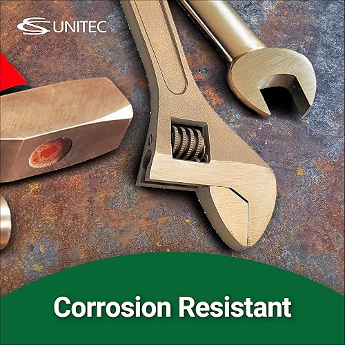 Miniatura 6 de CS Unitec  Llave sin chispas  Punta ajustable  20,3 cm  Máximo casquillo 23,8 cm  Certificado TUV  Bronce de aluminio  No magnético  Resistente a la