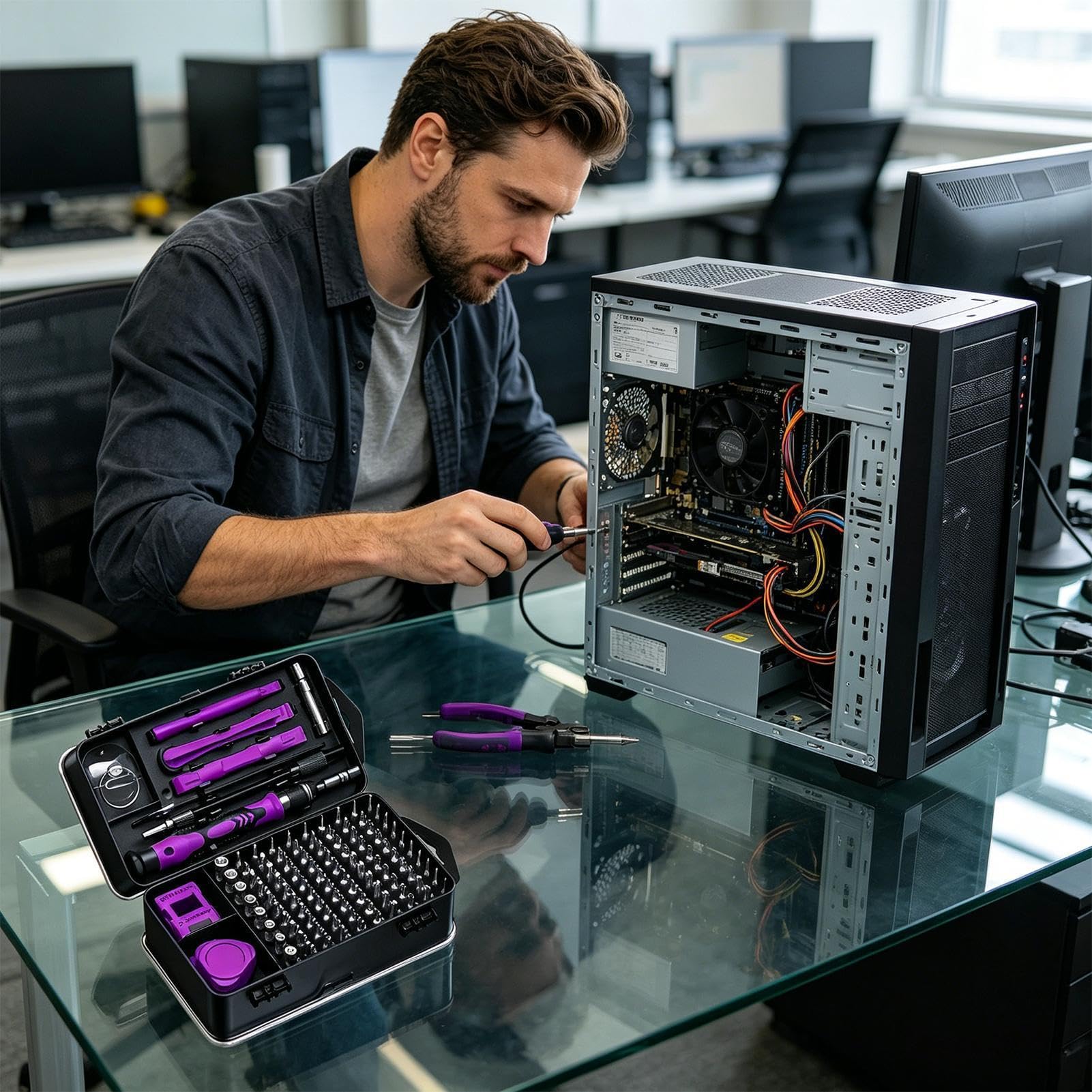 Juego De Destornilladores Para Electrónica Kit de 115 Puntas de | Juego De Destornilladores De Mantenimiento para Electrónica, Relojes, Gafas, Portátiles, Teléfonos, PC, Hogar,
