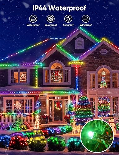 Miniatura 8 de Ollny Luces de Navidad inteligentes, 66 pies, 200 LED, control de aplicación, RGB que cambian de color, luces de árbol de Navidad con control
